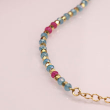 Load image into Gallery viewer, Aqua &amp; Pink Facet Bead Bracelet
