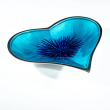 Load image into Gallery viewer, Brushed Aqua Heart Dish Large