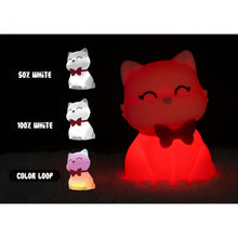 Load image into Gallery viewer, White Cat with Pink Collar Led Night Light - Medium