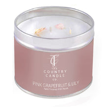 Load image into Gallery viewer, Pink Grapefruit &amp; Lilly Pastels Tin Candle
