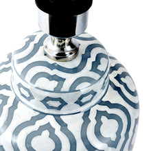 Load image into Gallery viewer, Grey and White Pattern Ceramic Table Lamp