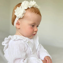 Load image into Gallery viewer, White Flower &amp; Lace Headband
