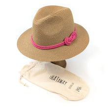 Load image into Gallery viewer, Pink Reef Knot Panama Foldable Hat