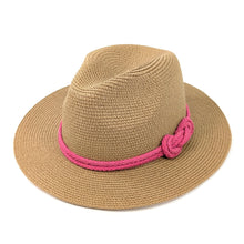 Load image into Gallery viewer, Pink Reef Knot Panama Foldable Hat