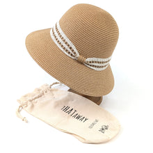 Load image into Gallery viewer, Dark Natural Rope & Lace Band Cloche Foldable Hat