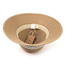 Load image into Gallery viewer, Dark Natural Rope & Lace Band Cloche Foldable Hat