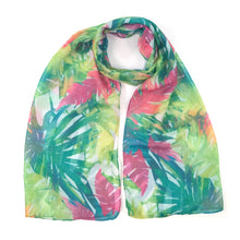 Load image into Gallery viewer, Bright Tropical Flowers Scarf