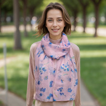 Load image into Gallery viewer, Pink Forget Me Not Scarf