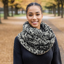Load image into Gallery viewer, Animal Print Double Faux Fur Snood - Grey