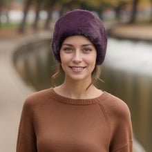 Load image into Gallery viewer, Faux Fur Head Band & Snood - Mulberry