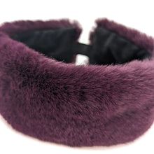 Load image into Gallery viewer, Faux Fur Head Band & Snood - Mulberry