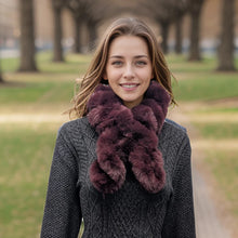 Load image into Gallery viewer, Faux Fur Corkscrew Collar - Dark Red