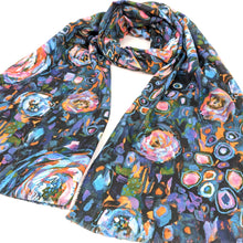 Load image into Gallery viewer, Abstract Floral Scarf Blue