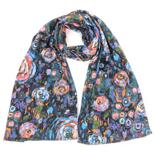 Load image into Gallery viewer, Abstract Floral Scarf Blue