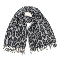 Load image into Gallery viewer, Fluffy Animal Print Scarf - Black