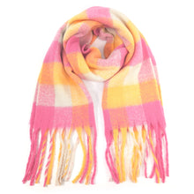 Load image into Gallery viewer, Super Thick Boxes Scarf Pink/Orange