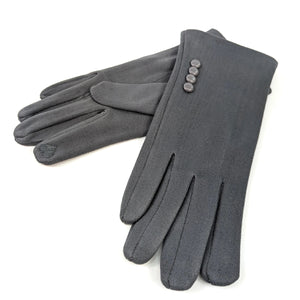 Slate Grey Button Gloves
