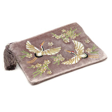 Load image into Gallery viewer, Mink Embroidered Velvet Pouch
