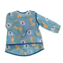 Load image into Gallery viewer, Coverall Feeding Bib Giraffe & Elephant