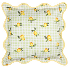 Load image into Gallery viewer, Lemons Gingham Check Outdoor Cushion