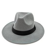 Load image into Gallery viewer, Slate Grey Fedora Hat with Black Band
