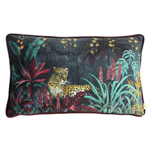 Load image into Gallery viewer, Zinara Leopard Rectangular Cushion Midnight