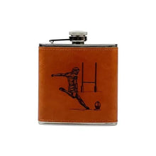 Load image into Gallery viewer, Rugby Leather Hip Flask