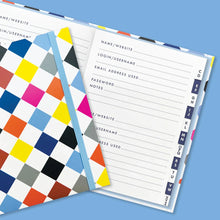 Load image into Gallery viewer, Password Book - Multicolour Diamond Pattern