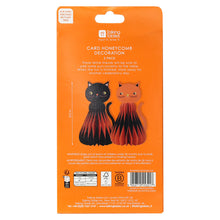 Load image into Gallery viewer, Halloween Black & Orange Cat Honeycomb Decoration - 2 Pack
