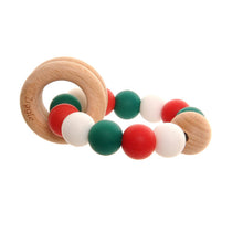 Load image into Gallery viewer, Christmas Silone & Wood Teether