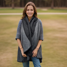 Load image into Gallery viewer, Sleeveless Reversible Jacket - Black/Grey