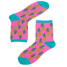 Load image into Gallery viewer, Womens Bamboo Socks Pineapple Socks Pink
