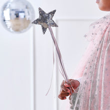 Load image into Gallery viewer, Pink &amp; Silver Sequin Star Fairy Wand
