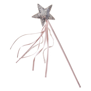 Pink & Silver Sequin Star Fairy Wand