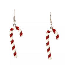 Load image into Gallery viewer, Candy Cane Dangle Earrings