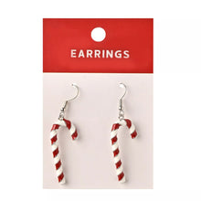 Load image into Gallery viewer, Candy Cane Dangle Earrings