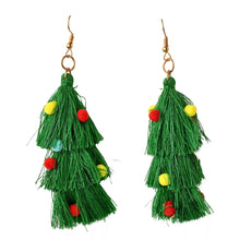Load image into Gallery viewer, Tassel Christmas Tree Earrings