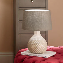 Load image into Gallery viewer, Grey Geo Ceramic Table Lamp