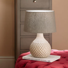 Load image into Gallery viewer, Grey Geo Ceramic Table Lamp
