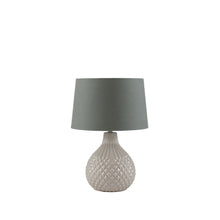 Load image into Gallery viewer, Grey Geo Ceramic Table Lamp