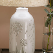 Load image into Gallery viewer, White Floral Ceramic Table Lamp