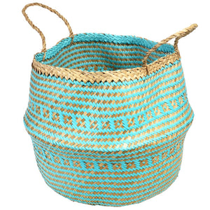 Large Turquoise Blue Seagrass Basket