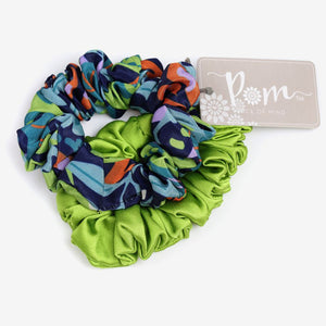 Double Pack of  Scrunchies - Tropical/Lime