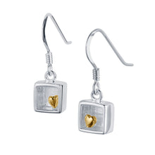 Load image into Gallery viewer, Heart Of Gold Drop Sterling Silver Earrings
