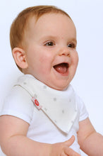 Load image into Gallery viewer, White Grey Stars Dribble Bib