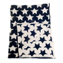 Load image into Gallery viewer, Navy & White Star Chenille Baby Blanket