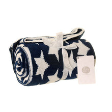 Load image into Gallery viewer, Navy & White Star Chenille Baby Blanket