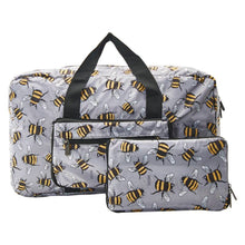 Load image into Gallery viewer, Grey Bees Eco Foldable Holdall
