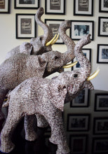 Load image into Gallery viewer, A-Z Newsprint Decorative Papier Mache Elephants