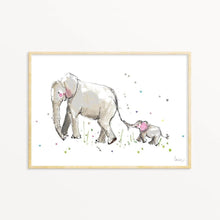 Load image into Gallery viewer, Mum and Baby Elephant Print -Louise Mulgrew A4 print
